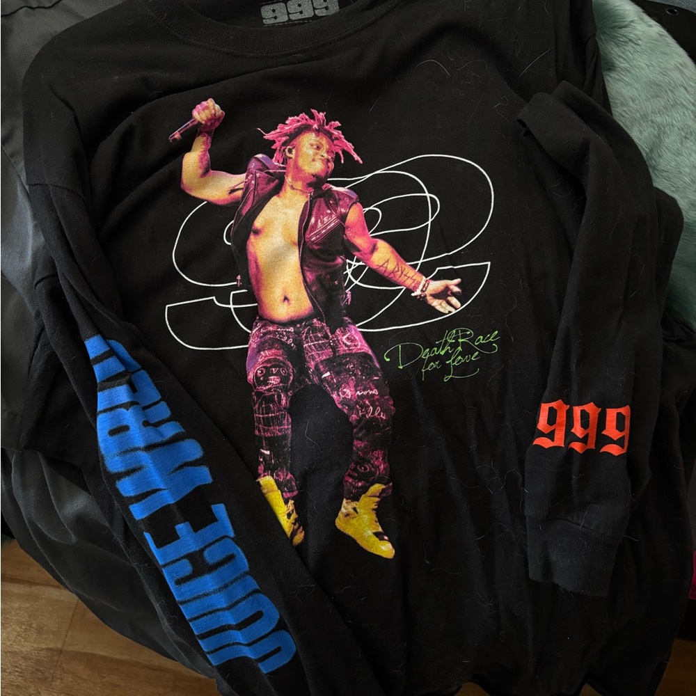 Black 999 LND Graphic Long Sleeve Shirt with Juice Wrld 999 Print